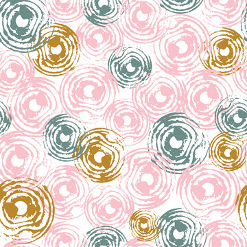 Abstract geometric circle seamless vector pattern background prnt in a tribal style.