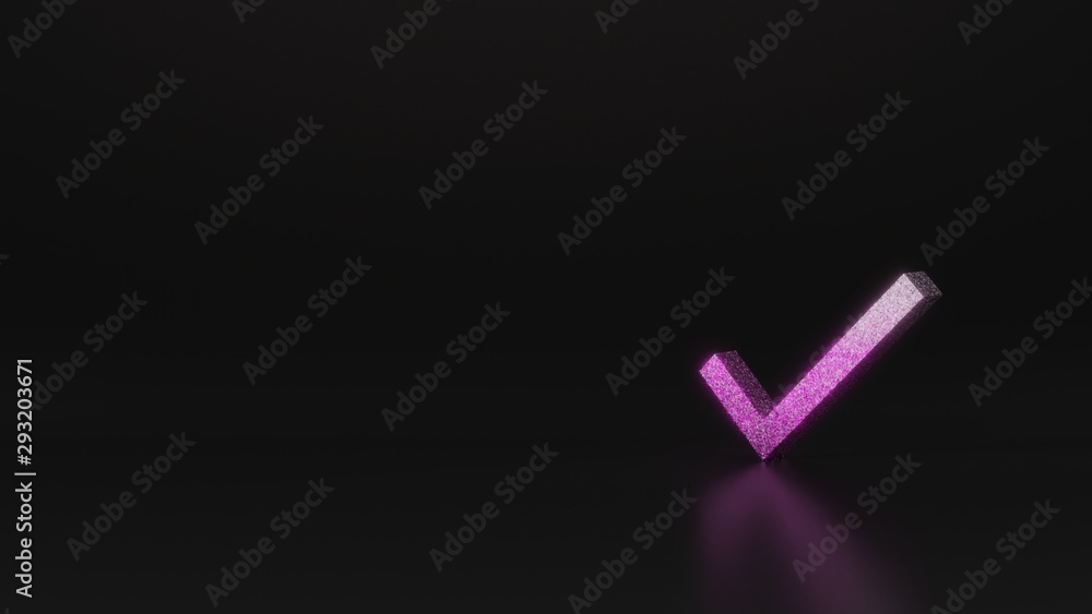 Poster science glitter symbol of verification mark icon 3d rendering