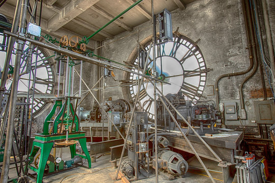 Clock tower works and dials