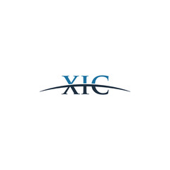 Obraz premium Initial letter XIC, overlapping movement swoosh horizon logo company design inspiration in red and dark blue color vector
