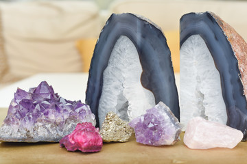 Gemstones A collection of various gems and rock and mineral objects