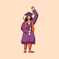 Female student graduating