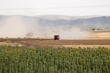 racing truck in competition