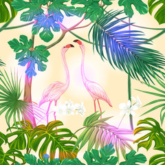 Seamless pattern, background. with tropical plants