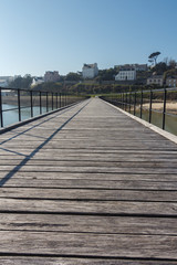 Wooden bridge and river in Audierne