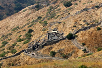 Gamla is an ancient Jewish city on the western slope of the Golan Upland, 18 km northeast of the Sea of Galilee.