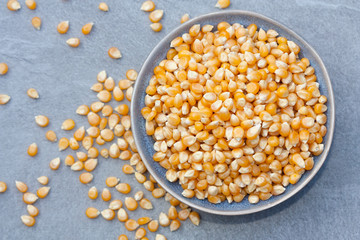 Corn seeds in a bowl.