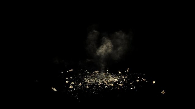 Ground Dust Explosion with Alpha Channel