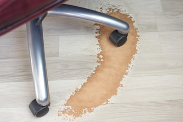 Damaged Laminate Floor from office chair wheel