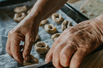 woman making traditional Christmas sweets and desserts
