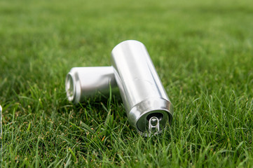 Used beer cans environmental pollution. Recycling