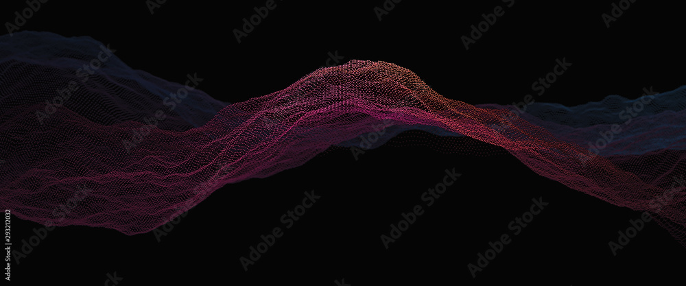 Fototapete music abstract background with multicolored dynamic waves. sound waves template. music equalizer. 3d