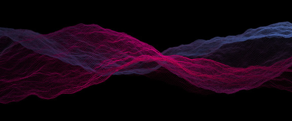 Music abstract background with multicolored dynamic waves. Sound waves template. music equalizer. 3d rendering