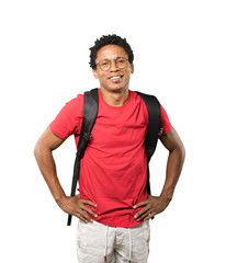 Happy young man posing