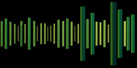 Music abstract background with green dynamic waves. Sound waves template. music equalizer. 3d rendering