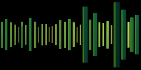 Music abstract background with green dynamic waves. Sound waves template. music equalizer. 3d rendering