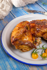 Chicken quarters baked.