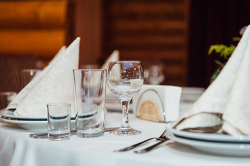 table set for wedding or another catered event