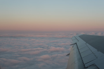 Fototapeta na wymiar aerial view of sunrise from the window