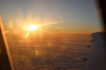 aerial view of sunrise from the window