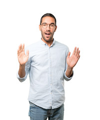 Fototapeta premium Friendly young man doing a gesture of admiration