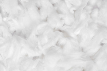Cotton soft fiber texture background, white fluffy natural material