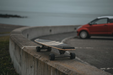 Skateboard on the beach