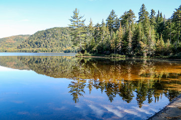 Scene of a lake under autumn colors
