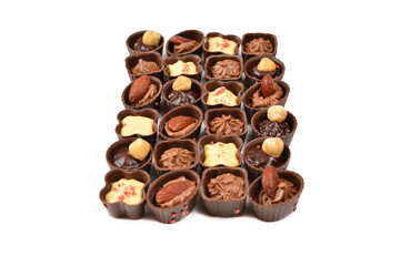 Mix of tasty chocolate candy collection.