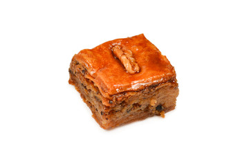 Tasty baklava isolated on white background.