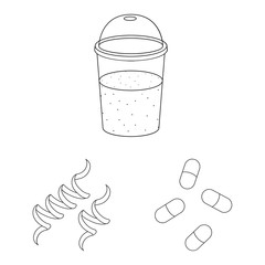 Isolated object of food and vegan logo. Collection of food and weed stock symbol for web.