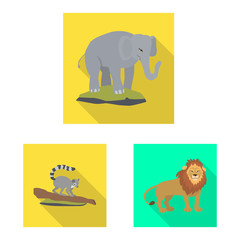 Vector illustration of safari and animal logo. Set of safari and fun vector icon for stock.