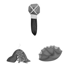 Vector design of survival and history symbol. Set of survival and prehistory stock vector illustration.