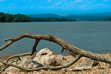 View of the Northern Hungarian Danube shore  