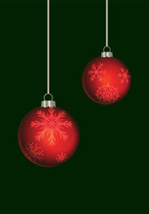 Christmas background illustration with red balls