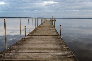 Platform at Wielimie Lake, near Szczecinek (Poland).