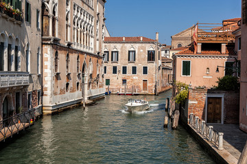 The historic city of Venice built on the water in Italy