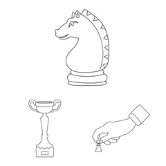 Isolated object of piece and strategy icon. Set of piece and play stock vector illustration.