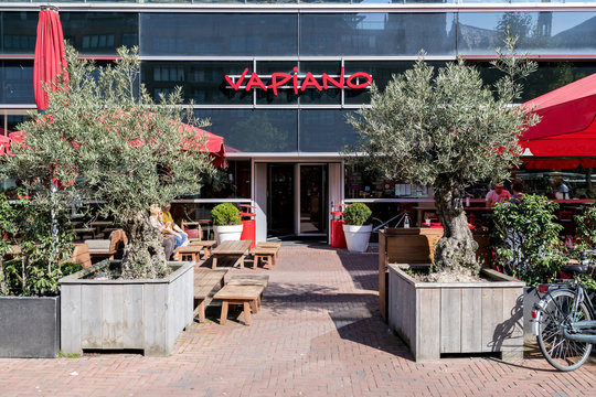ROTTERDAM, NETHERLANDS - September 23, 2017: Vapiano Restaurant. Vapiano is a German restaurant franchise company, offering Italian food according to the fast-casual principle.