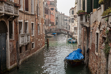 Fototapeta na wymiar One of the many canals in Venice, Italy