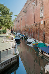 Fototapeta na wymiar The famous and unique Venice surrounded by water and canals, Italy