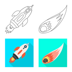 Isolated object of astronomy and technology icon. Collection of astronomy and sky stock vector illustration.