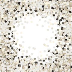 Silver sequins isolated on white background. Silver confetti.