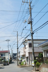 Une rue calme de Funabashi, dans la banlieue de Tokyo, Japon