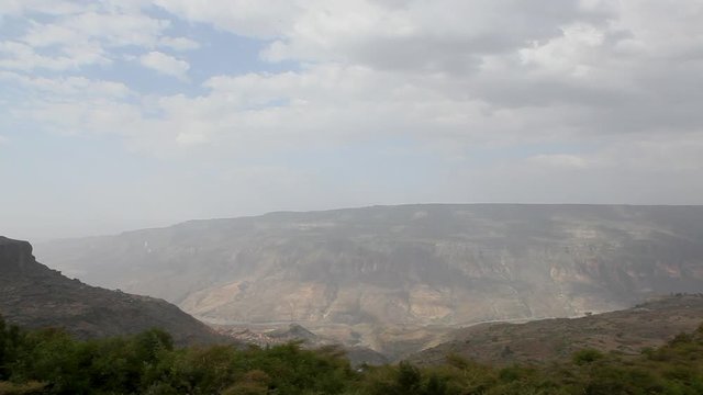 Entoto chain mountains and Jemma Valley in Oromo Region of Ethiopia