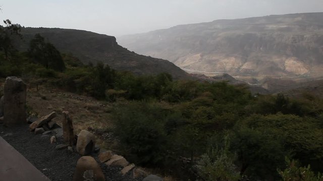 Entoto chain mountains and Jemma Valley in Oromo Region of Ethiopia