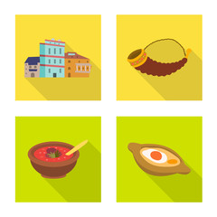 Isolated object of culture and sightseeing logo. Set of culture and originality stock symbol for web.