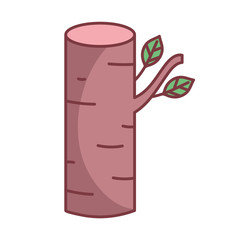 wooden trunk leaves hello autumn design icon