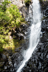 Close up on the waterfall in the middle of a levada - Madeira, Portugal
