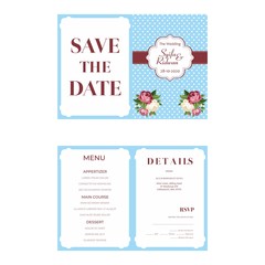 Blue Background Wedding Invitation Template